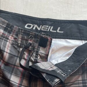 O'Neill Black and Grey Plaid BoardShorts